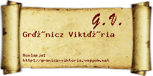 Gránicz Viktória névjegykártya